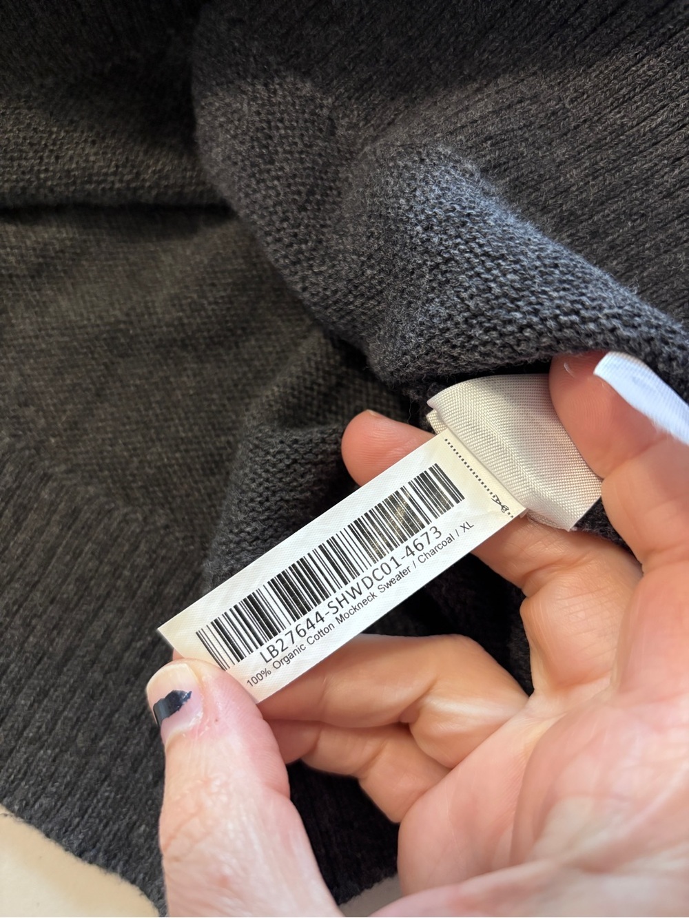 Quince Mockneck Sweater Size XL 100% Organic Cotton Charcoal Grey Quiet Luxury - Picture 8 of 8